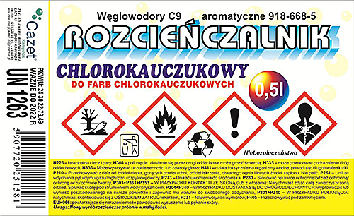 ROZCIEŃCZALNIK  CHLOROKAUCZUKOWY PKWiU 24.30.22-79.49