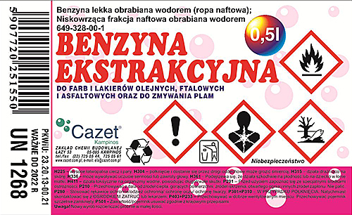 BENZYNA  EKSTRAKCYJNA PKWiU 23.20.13-00.21