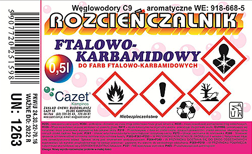 ROZCIEŃCZALNIK FTALOWO – KARBAMIDOWY PKWiU 24.30.22-79.16