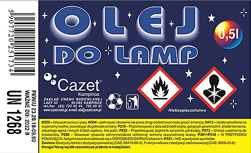 OLEJ  DO  LAMP PKWiU 23.20.18-09.90