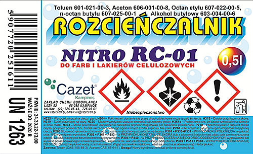 ROZCIEŃCZALNIK  „NITRO” RC – 01 PKWiU 24.30.22-73.00