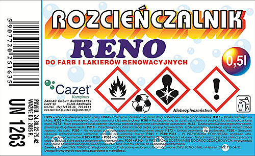 ROZCIEŃCZALNIK „RENO” PKWiU 24.30.22-79.42