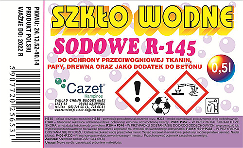 SZKŁO WODNE SODOWE PKWiU 24.13.52-40.14