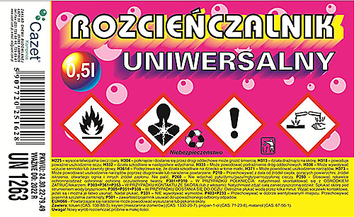 ROZCIEŃCZALNIK  UNIWERSALNY PKWiU 24.30.22-79.49